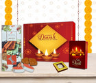 Diwali Gift Hamper - Diwali Combo Pack with Handmade Chocolate Box, Krishna Statue & Greeting Card
