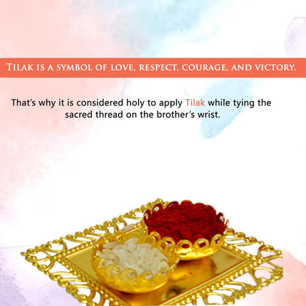 Set of Designer Rakhi with Chocolate & Greeting Card – Raksha Bandhan Combo