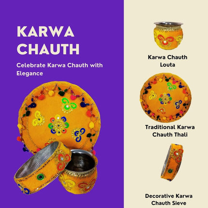 Complete Karwa Chauth Thali Set - Ritual Kit For Karwachauth, Karwa Chauth puja