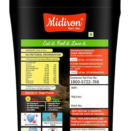 Ginger Powder – Pure & Natural Ground Ginger – High in Antioxidants, Anti-Inflammatory & Digestive Benefits – Ideal for Cooking, Tea & Wellness (100g)