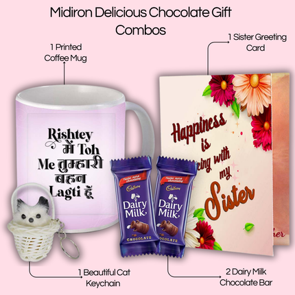 Rakhi Gift for Sister – Thoughtful Present from Brother with Printed Mug, Daily Use Gift for Sister, Emotional Gift Idea