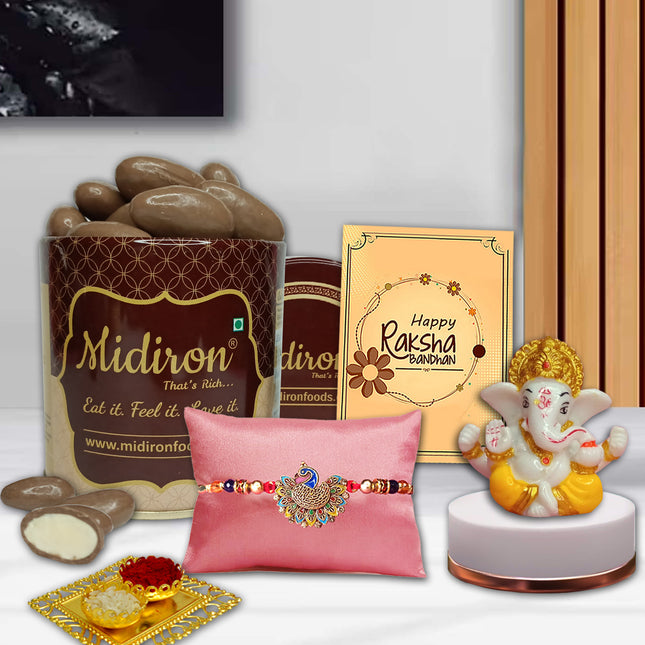 Rakhi thali for brother
Rakhi puja thali
Rakhi gift under budget
Rakhi gift set with chocolates

