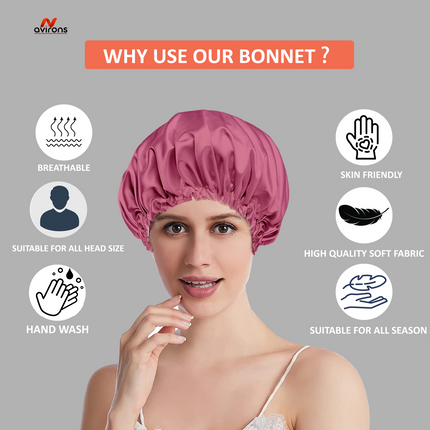 Silk Hair Bonnet with Adjustable Fit, Eyemask & Scrunchies – Perfect for Beautiful Hair