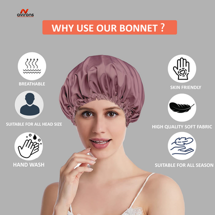 Silk Sleep Bonnet with Eye Mask – Premium Satin Hair Protection for a Restful Night's Sleep