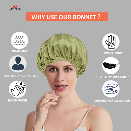 Premium Silk Sleep Cap with Coordinating Eye Mask – Gentle on Hair & Eyes for a Cozy Night