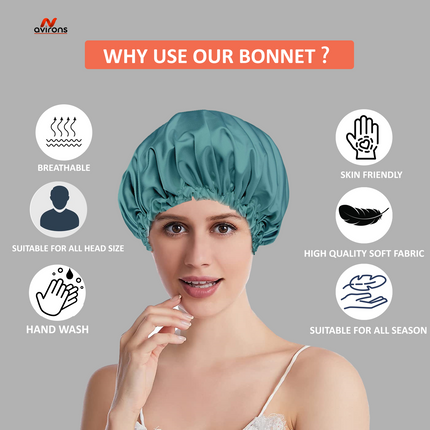 Elegant Satin Sleeping Bonnet & Eye Mask – Silky Soft Comfort for Hair Protection & Relaxation