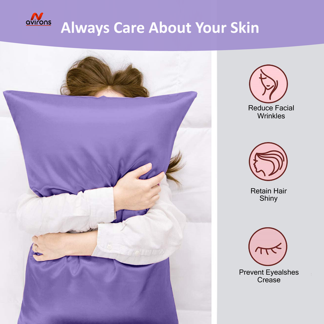 Satin Silk Pillowcase 18x28 Inch – Soft, Cooling, Wrinkle-Resistant Pillow Cover for Hair & Skin, Hypoallergenic