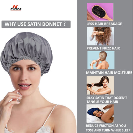Silk Hair Bonnet with Eye Mask – Protect Your Hair & Sleep in Style
