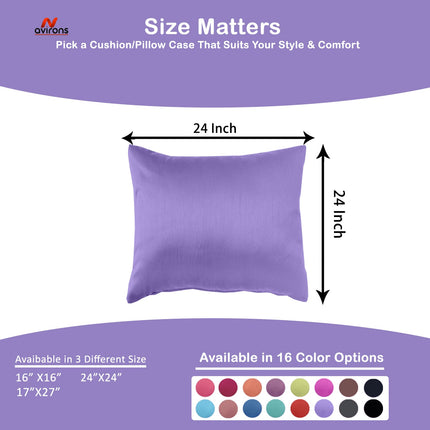 Silk Satin Cushioncase 24x24 Inch – Protects Hair & Skin, Wrinkle-Free, Hypoallergenic Cushion Cover for Superior Sleep