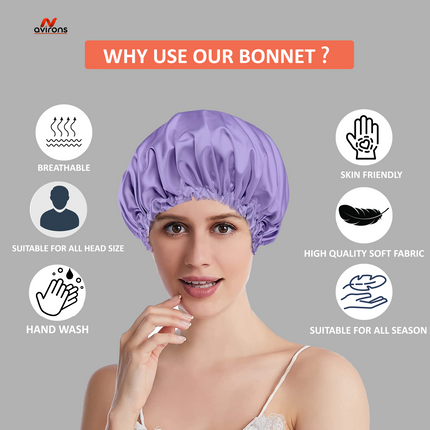 Satin Silk Sleeping Cap with Eye Mask – Luxurious Comfort for Hair Care and Beauty Sleep