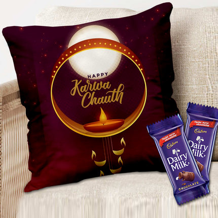 Love Theme Printed Cushion for Couple - Gift for Husband and Wife, Printed Anniversary Cushion