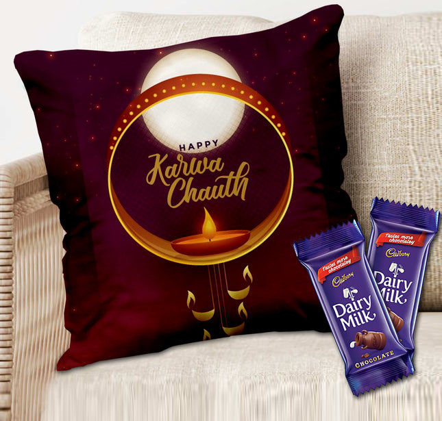 Love Theme Printed Cushion for Couple - Gift for Husband and Wife, Printed Anniversary Cushion