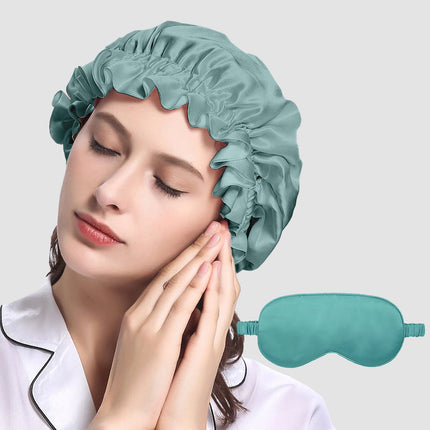 Double Layer Silk Satin Sleeping Bonnet – Adjustable Hair Cap for Curly, Natural, and Frizzy Hair, Breathable & Soft