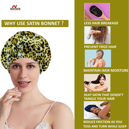 Silk Sleeping Cap & Eyemask Set with Adjustable Scrunchies – Protect Your Hair in Style