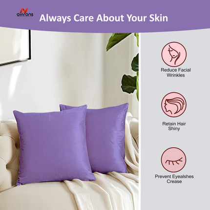 Silk Satin Cushioncase 24x24 Inch – Protects Hair & Skin, Wrinkle-Free, Hypoallergenic Cushion Cover for Superior Sleep