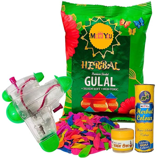eco-friendly Holi products, herbal gulal for Holi, Holi celebration kit, safe Holi colors, water balloons for Holi
