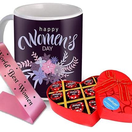 Women’s Day Gift Set
Chocolate and Mug Combo
Elegant Women’s Day Sash