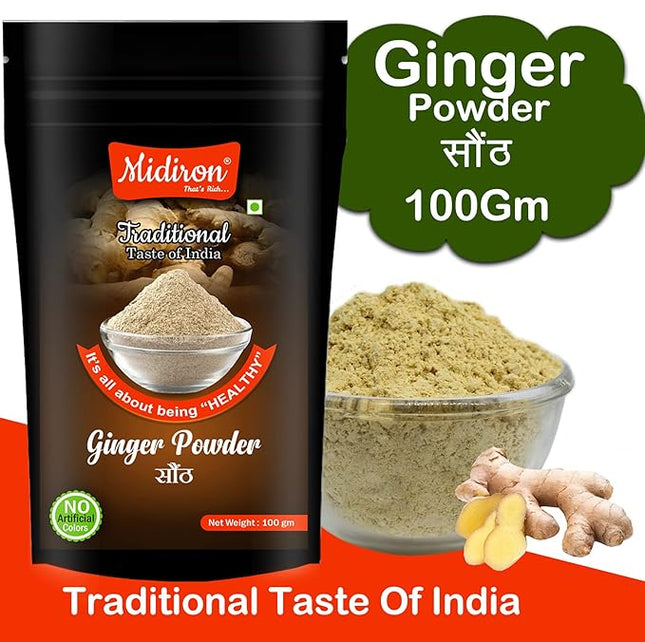 Ginger Powder – Pure & Natural Ground Ginger – High in Antioxidants, Anti-Inflammatory & Digestive Benefits – Ideal for Cooking, Tea & Wellness (100g)