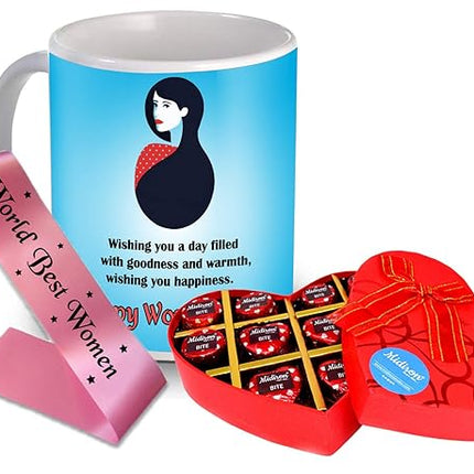 Women’s Day Gift Set
Chocolate and Mug Combo
Elegant Women’s Day Sash
Empowering Gift for Women
Thoughtful Present for Her