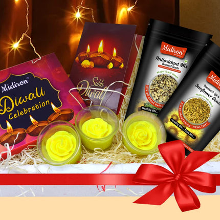 Diwali Gift Healthy Combo - Healthy Diwali Hamper with Black Pouch (Antioxidant 100g), Spicy Sunflower Seeds