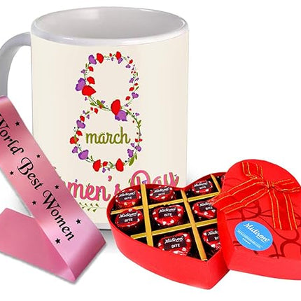 Women’s Day Gift Set
Chocolate and Mug Combo
Elegant Women’s Day Sash