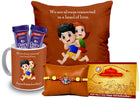 Rakshabandhan Gifts for Brother – Rakhi Gift Set Combo with Printed Cushion, Mug