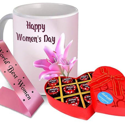 Women’s Day Gift Set
Chocolate and Mug Combo
Elegant Women’s Day Sash