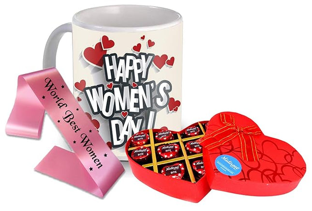 Women’s Day Gift Set
Chocolate and Mug Combo
Elegant Women’s Day Sash
Empowering Gift for Women
Thoughtful Present for Her