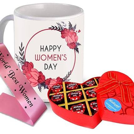 Women’s Day Gift Set
Chocolate and Mug Combo
Elegant Women’s Day Sash
Empowering Gift for Women
Thoughtful Present for Her