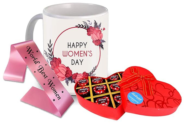 Women’s Day Gift Set
Chocolate and Mug Combo
Elegant Women’s Day Sash
Empowering Gift for Women
Thoughtful Present for Her