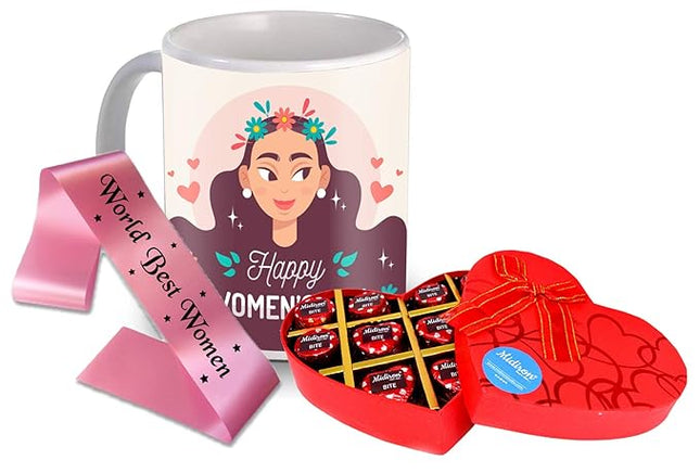 Women’s Day Gift Set
Chocolate and Mug Combo
Elegant Women’s Day Sash
Empowering Gift for Women
Thoughtful Present for Her