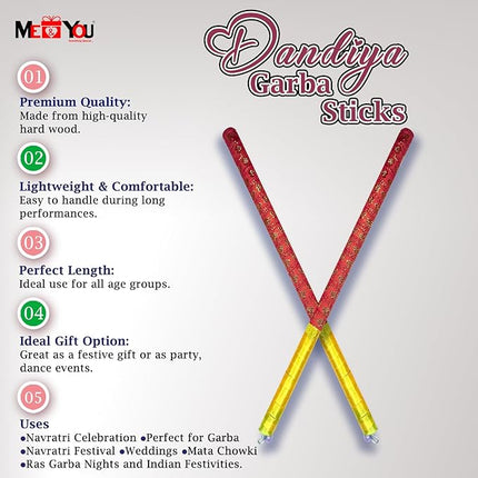 Vibrant Cloth-Wrapped Dandiya Sticks with Artistic Designs, Perfect for Celebrating Garba During Navratri