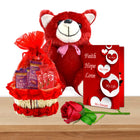 Midiron Valentines Gift Hamper for Girlfriend/Boyfriend|Rose Day, Chocolate Day, Hug Day Gift|Romantic Gift-Chocolate Red Basket Dairy Milk & Kitkat, Red Teddy, Artificial Red Rose & Love Card - Midiron