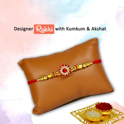 Set of Designer Rakhi with Chocolate & Greeting Card – Raksha Bandhan Combo