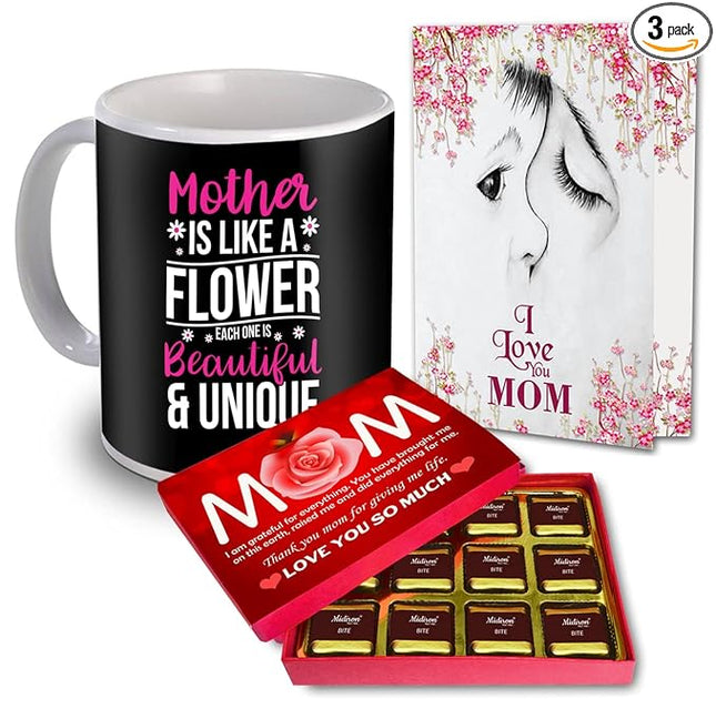 Mother’s Day Gift Set
Mother’s Day Mug
Heartfelt Greeting Card for Mom
Premium Chocolates for Mother’s Day