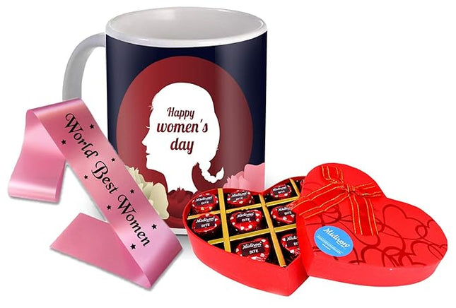 Women’s Day Gift Set
Chocolate and Mug Combo
Elegant Women’s Day Sash