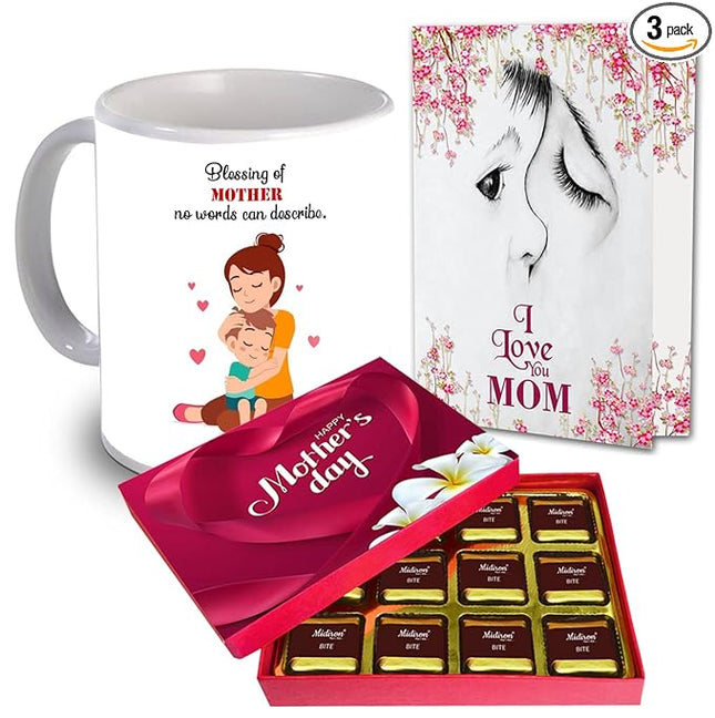 Mother’s Day Gift Set
Chocolate and Mug Combo
Heartfelt Mother’s Day Card
Special Gift for Mom
Thoughtful Present for Mother