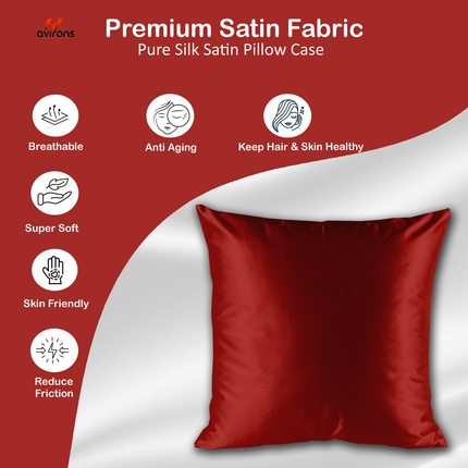 Satin Silk Cushion Cover – Smooth, Breathable, Anti-Wrinkle Cushion case for Better Sleep & Hair Care-16x16 inch