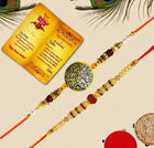 Designer Rakhi Combo Pack with Chawal Roli Pack for Brother - Rakhi Gift Combo