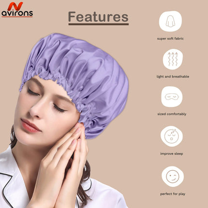 Double Layer Silk Satin Bonnet – Adjustable Sleep Cap for Hair Care, Smooth and Gentle on All Hair Types