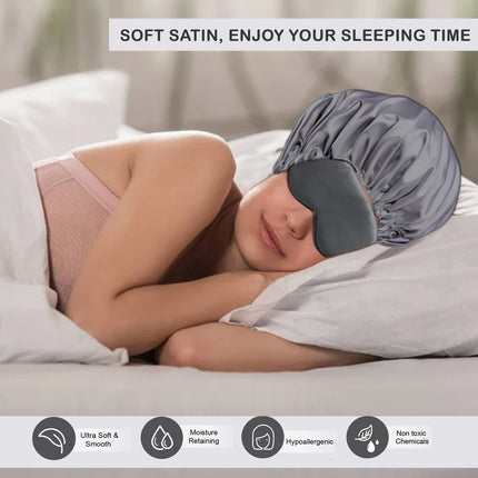 Silk Hair Bonnet with Eye Mask – Protect Your Hair & Sleep in Style
