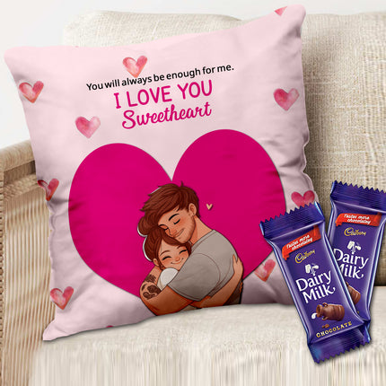 Couple Cushion Gift for Marriage - Husband and Wife Printed Cushion, Romantic Gift for Room
