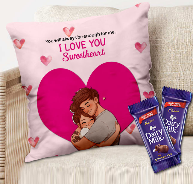 Couple Cushion Gift for Marriage - Husband and Wife Printed Cushion, Romantic Gift for Room