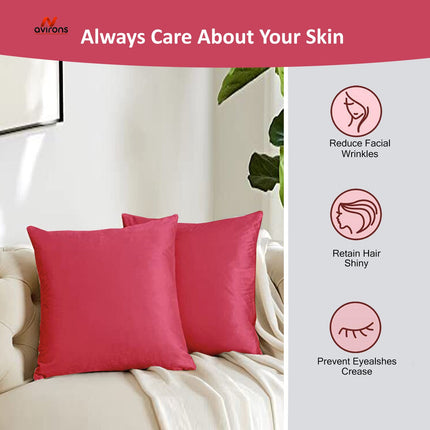 Satin Silk Cushioncase 24x24 Inch – Frizz-Free Hair, Wrinkle-Free Skin, Hypoallergenic & Cooling Cushion Cover