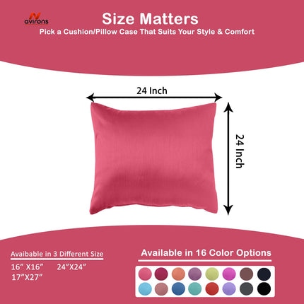 Satin Silk Cushioncase 24x24 Inch – Frizz-Free Hair, Wrinkle-Free Skin, Hypoallergenic & Cooling Cushion Cover