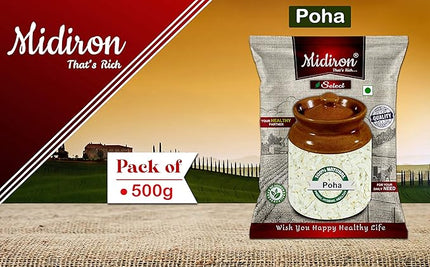 High Fibre Poha – Natural Flattened Rice – Rich in Iron, Fiber & Complex Carbs – Ideal for Healthy Breakfast, Weight Loss & Easy Cooking