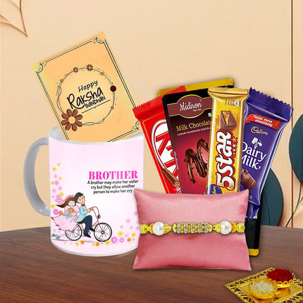 Raksha Bhandan Surprise Gift Hamper For Brother - Personalized Rakhi gift, Handmade Rakhi gift