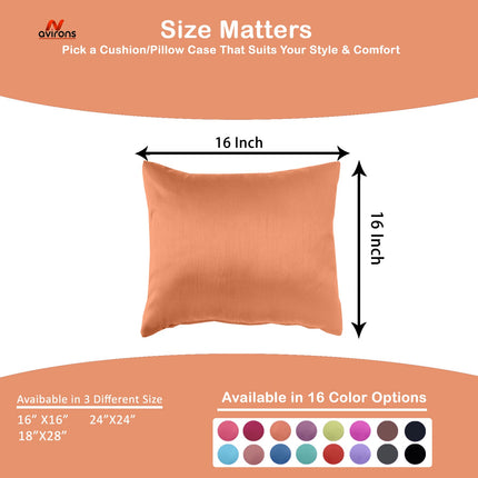 Satin Silk Cushion Cover – Luxurious Softness, Anti-Wrinkle, Cooling Cushioncase for Hair & Skin-16x16 Inch