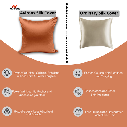 Satin Silk Cushion Cover – Luxurious Softness, Anti-Wrinkle, Cooling Cushioncase for Hair & Skin-16x16 Inch