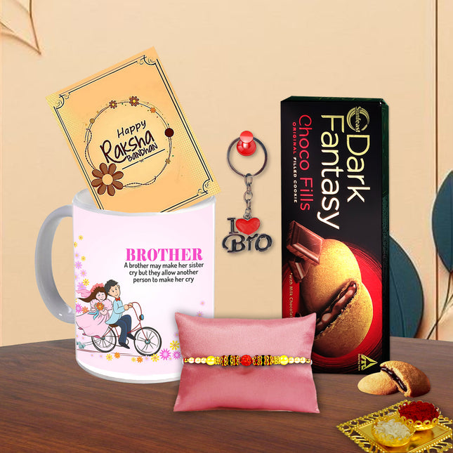Rakhi Gift Combo For Brother – Raksha Bandhan Gift Box For Brother, Traditional Rakhi For Brother